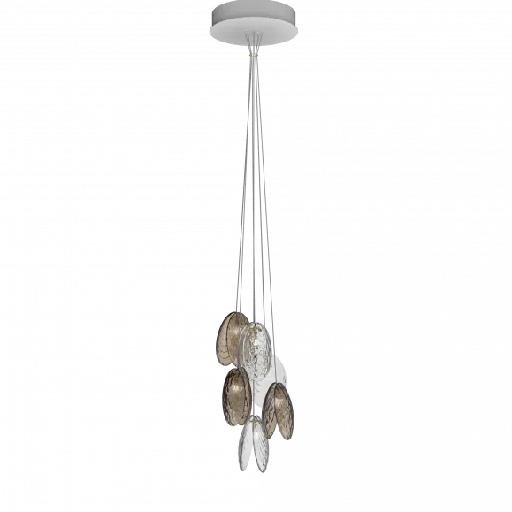 Hand-Blown Crystal Shell Pendant | 6lt Cluster