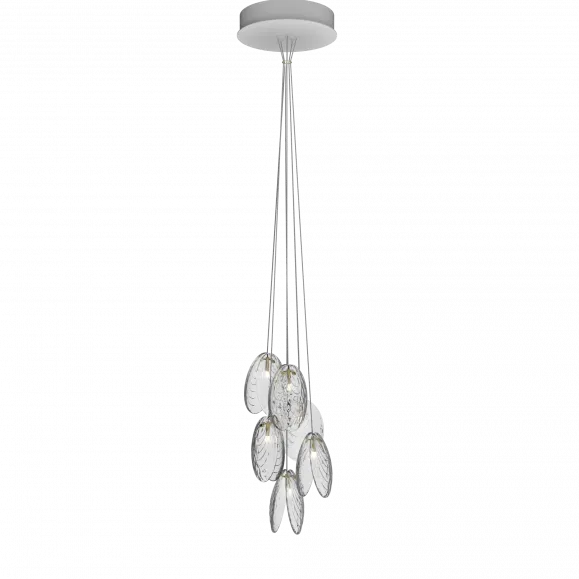 Hand-Blown Crystal Shell Pendant | 6lt Cluster