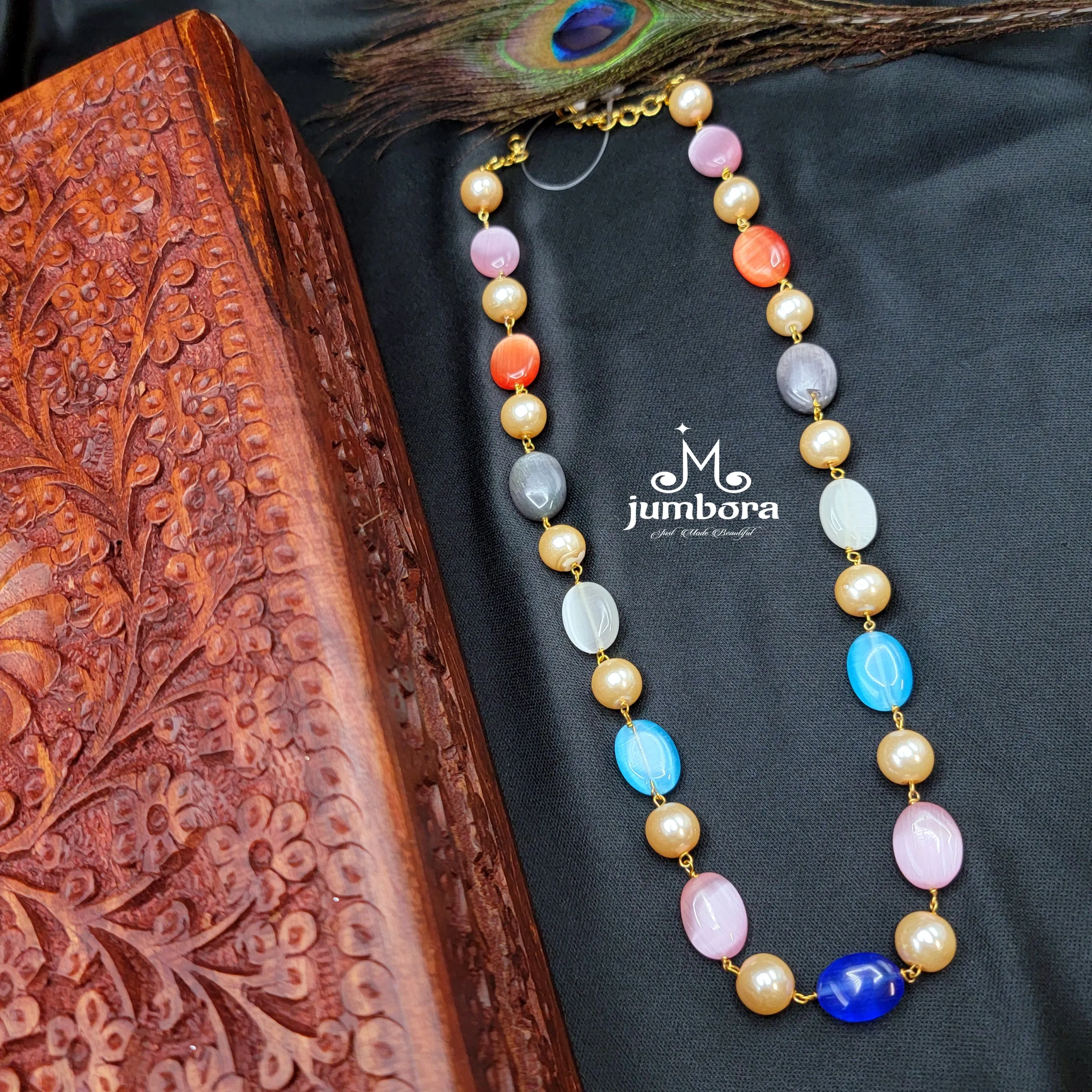 Handmade Multicolor Monalisa Beads Mala Necklace