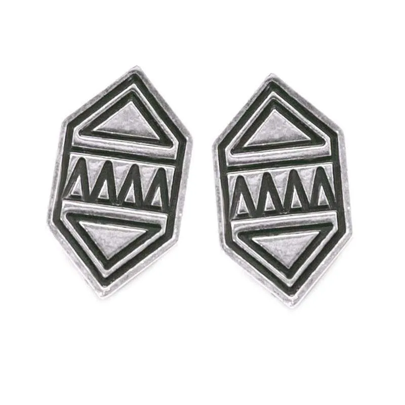 Here We GEO Silver Post Earrings