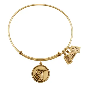 Initial ''T'' Bangle in Gold by Wind & Fire Jewelry