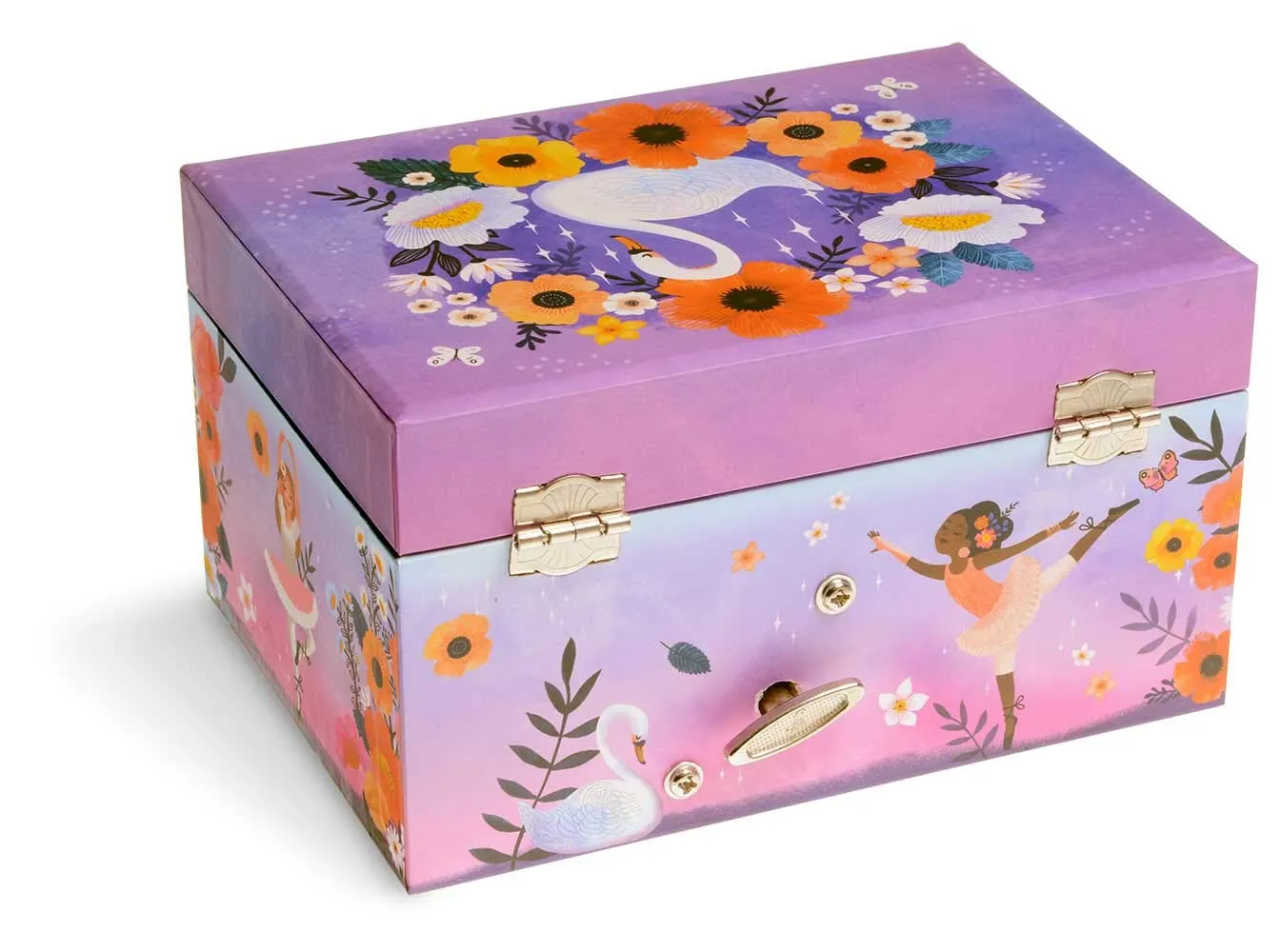 Jewelkeeper Girl's Musical Jewelry Storage Box, Enchanted Ballerina Design, Swan Lake