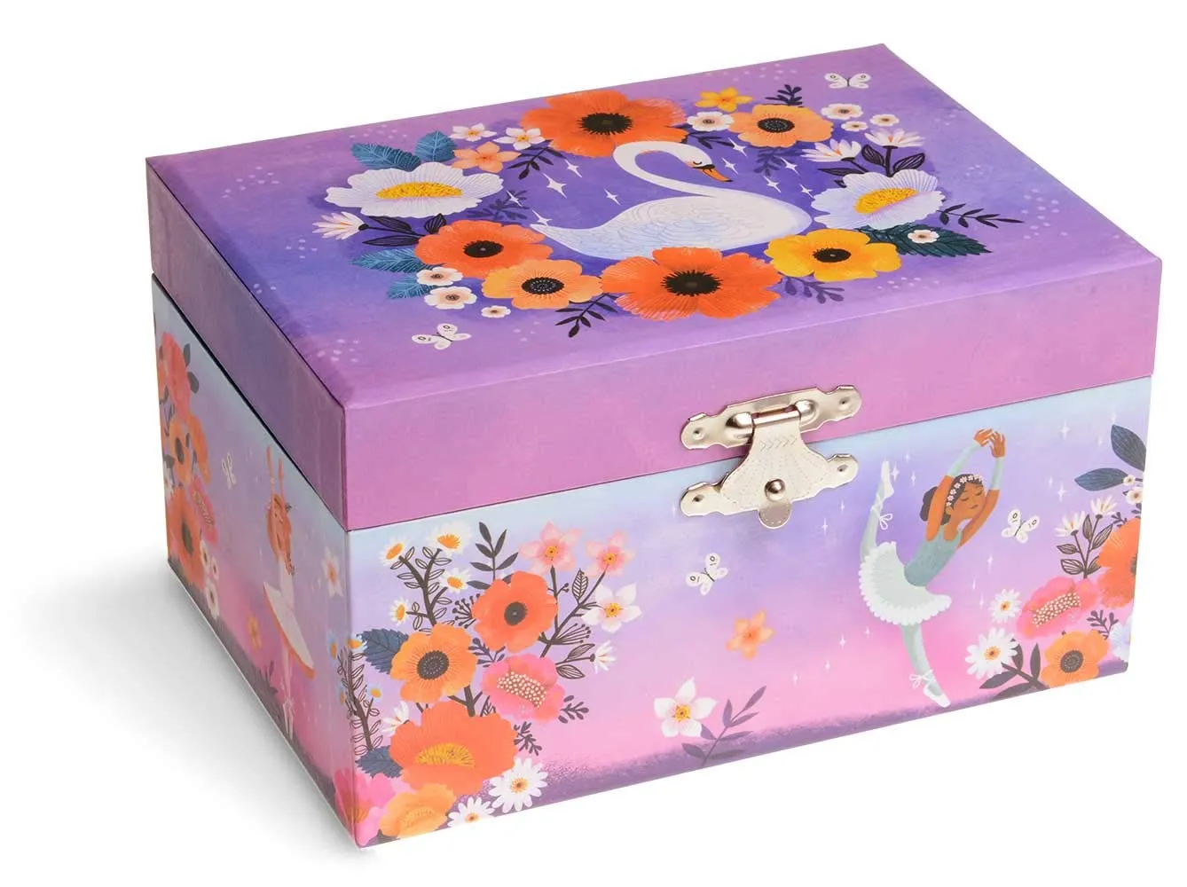 Jewelkeeper Girl's Musical Jewelry Storage Box, Enchanted Ballerina Design, Swan Lake