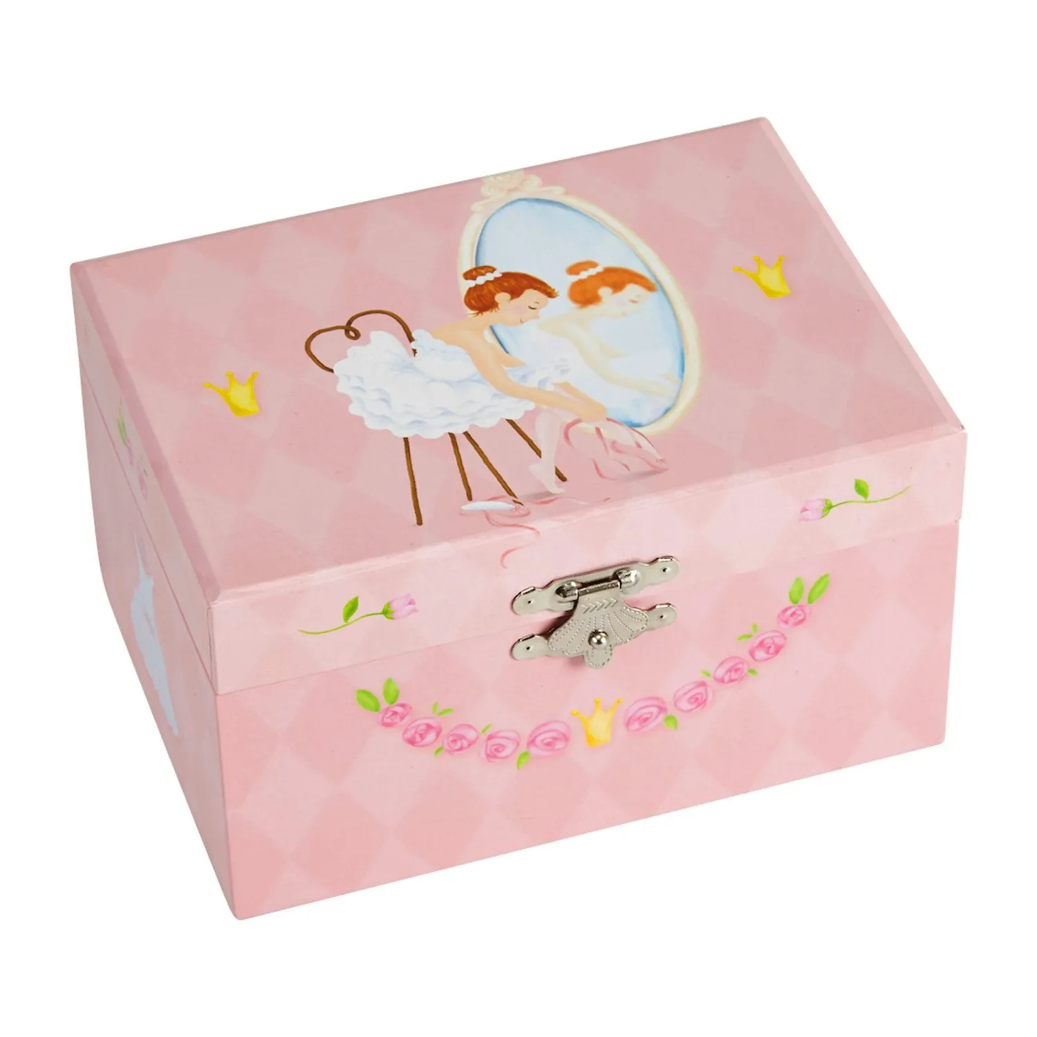 Jewelkeeper Girl's Musical Jewelry Storage Box with Ballerina and Roses Design, Swan Lake