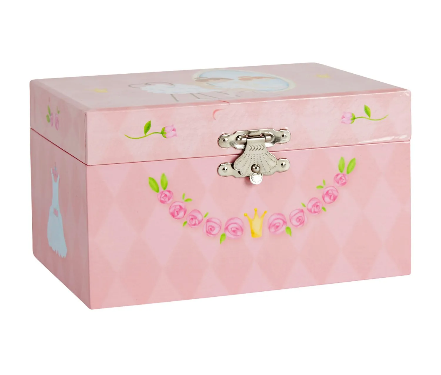 Jewelkeeper Girl's Musical Jewelry Storage Box with Ballerina and Roses Design, Swan Lake