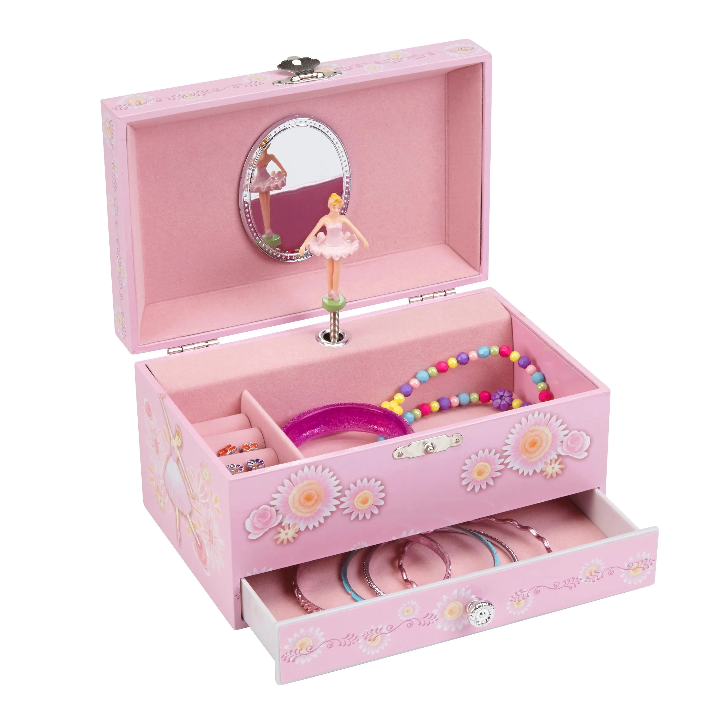 Jewelkeeper Pink Girl's Ballerina Musical Jewelry Box with Pullout Drawer, Jewel Storage