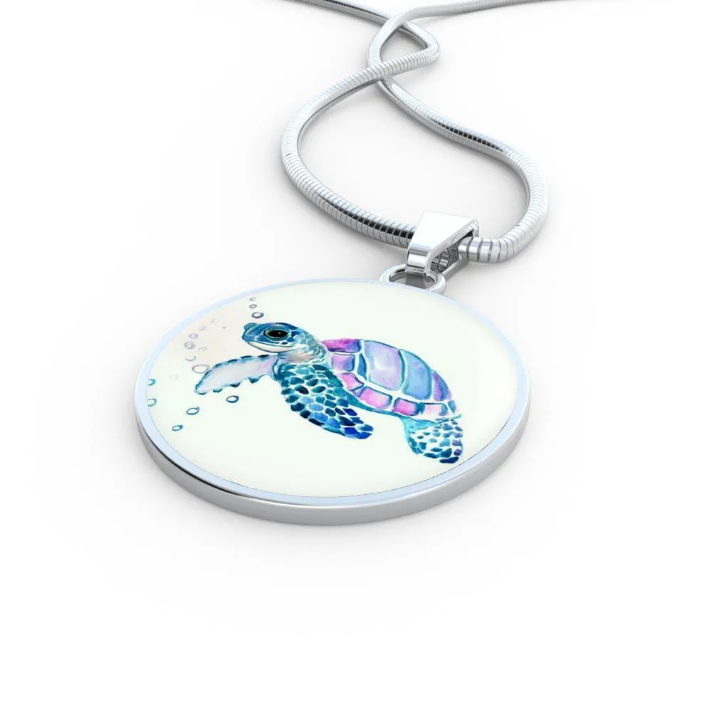 Little Purple Sea Turtle Necklace