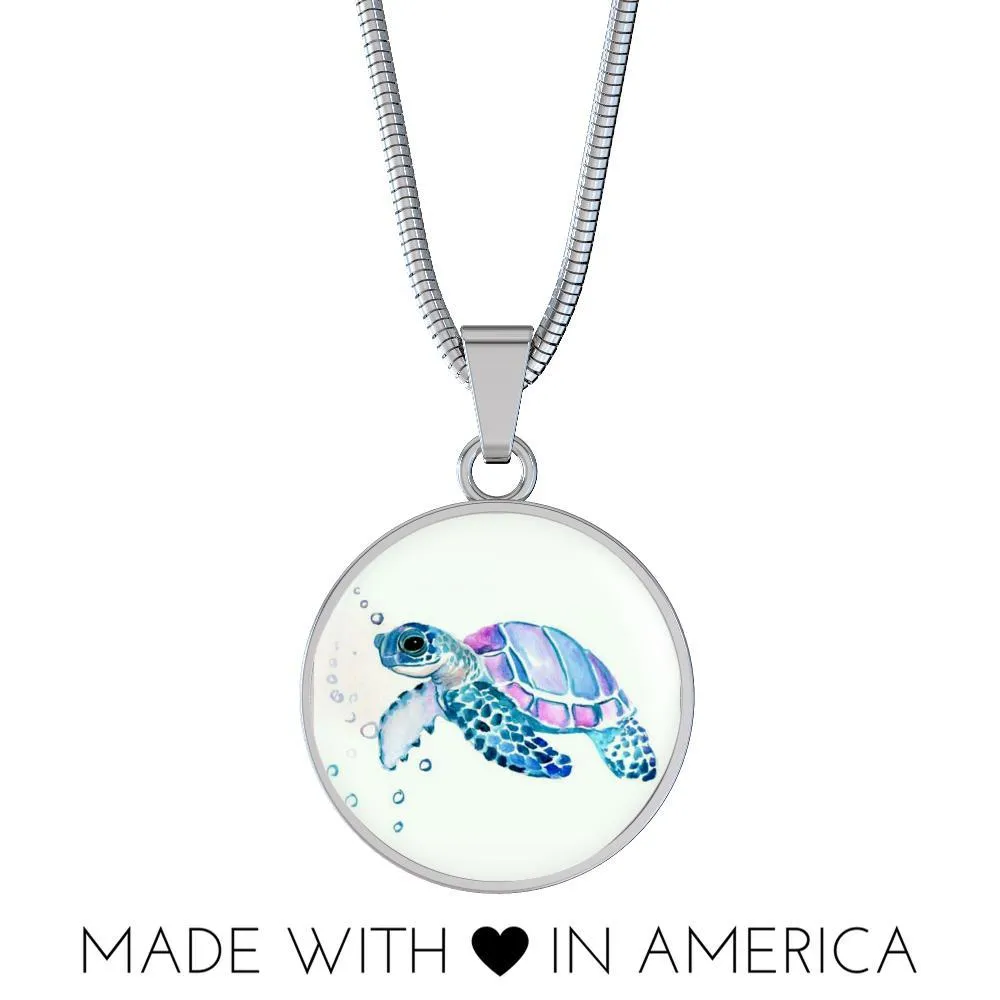 Little Purple Sea Turtle Necklace