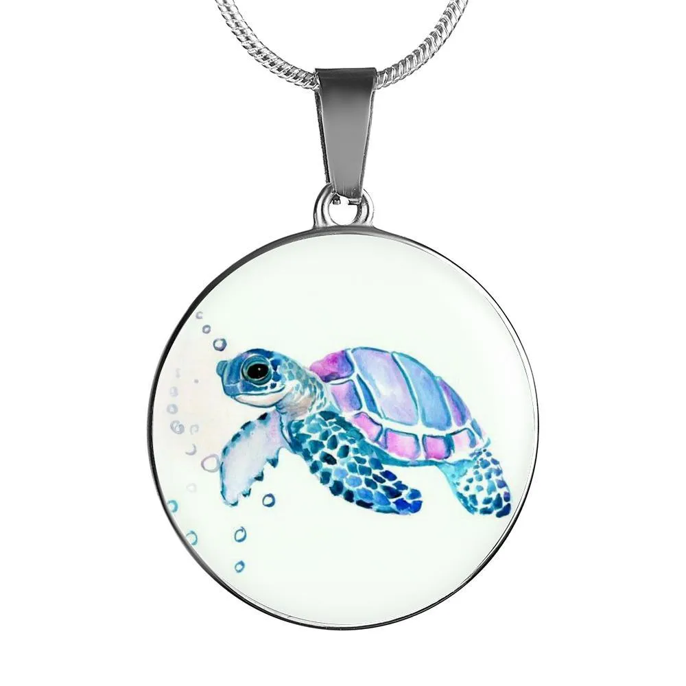 Little Purple Sea Turtle Necklace