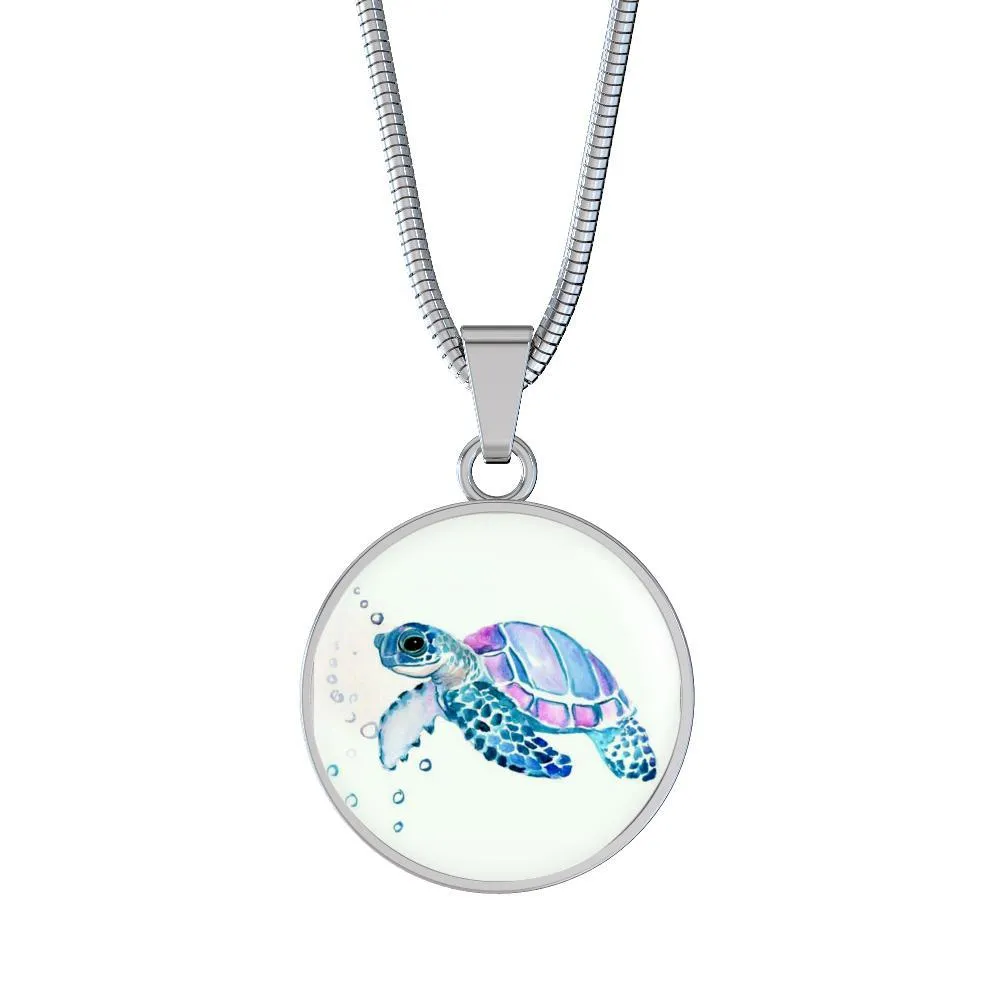 Little Purple Sea Turtle Necklace