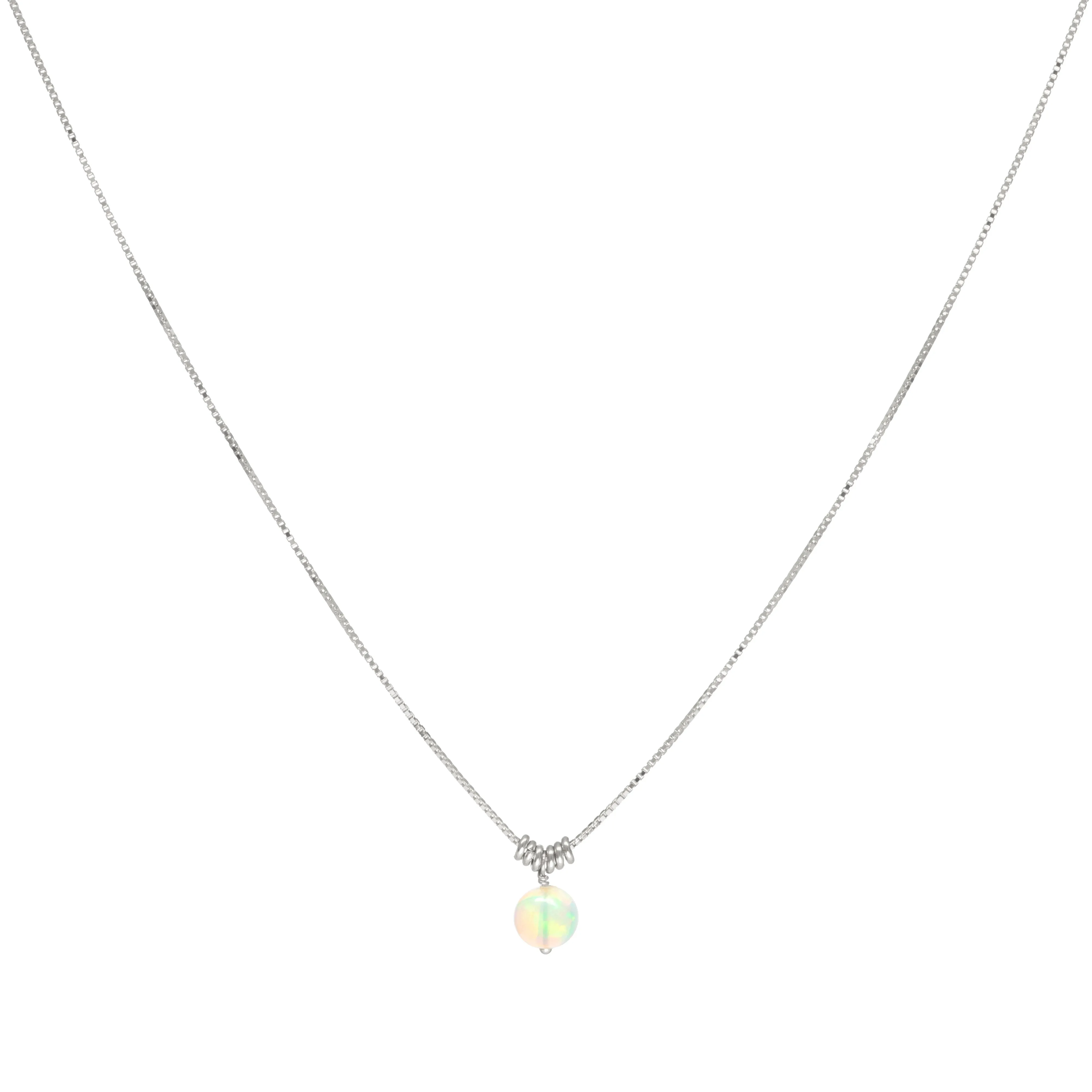 Luna' Delicate Opal Necklace