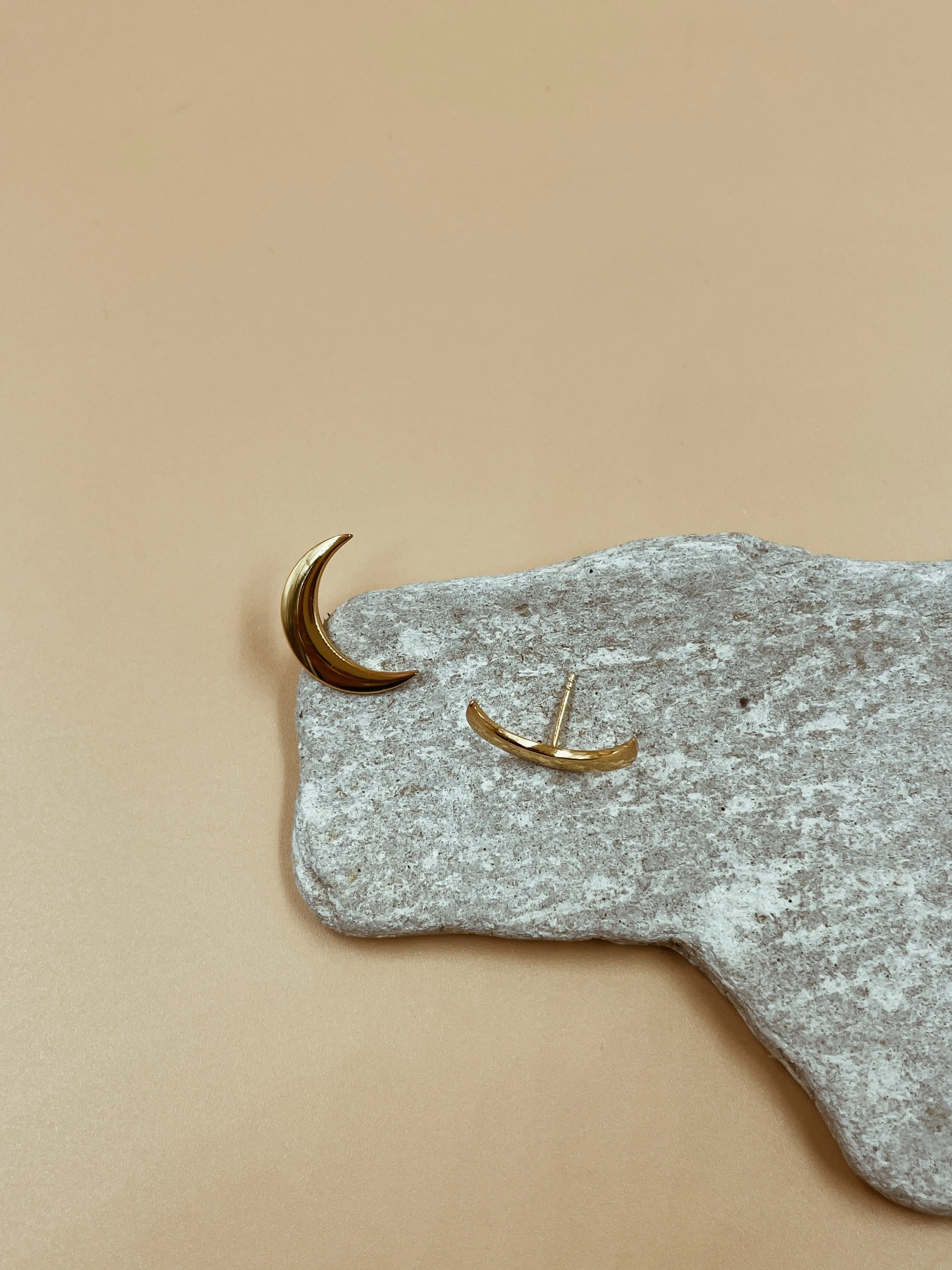 Mama Crescent Moon Stud Earrings