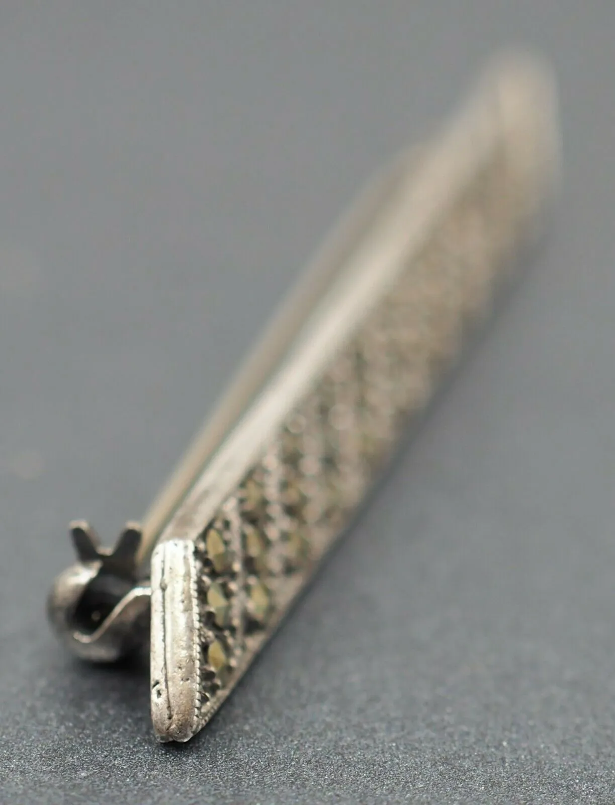 Marcasite Sterling Silver Bar Brooch