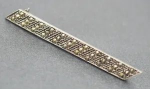 Marcasite Sterling Silver Bar Brooch