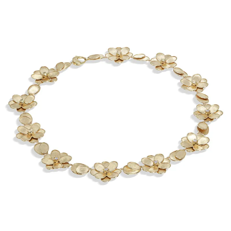 Marco Bicego Petali Collection 18K Yellow Gold and Diamond Flower Collar