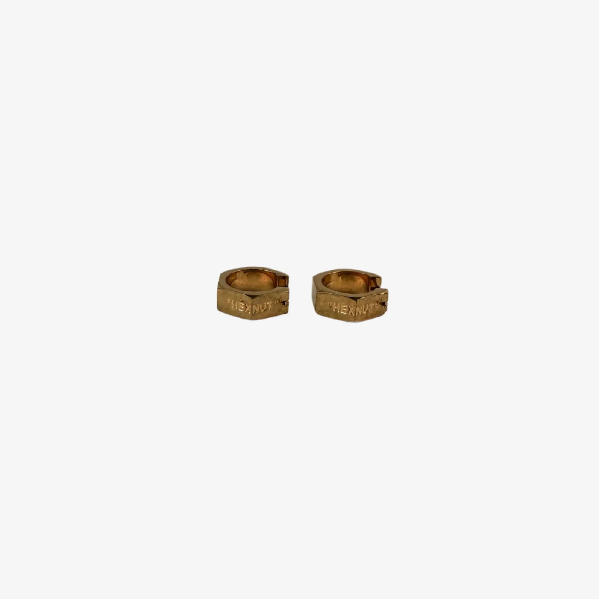 Medium Hexnut Gold Earrings