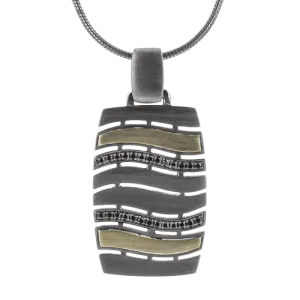 Men's Ruthenium Necklace In 14k Gold With Diamonds