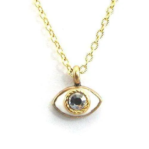 Michal Golan Tiny Gold and Enamel Evil Eye Pendant Necklace