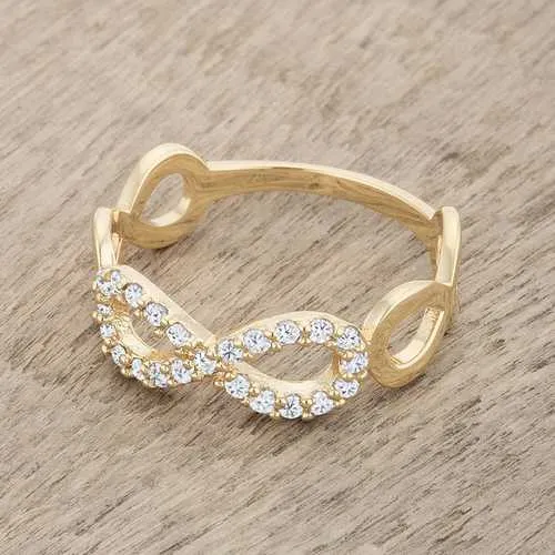 Mina 0.35ct CZ 14k Gold Infinity Ring