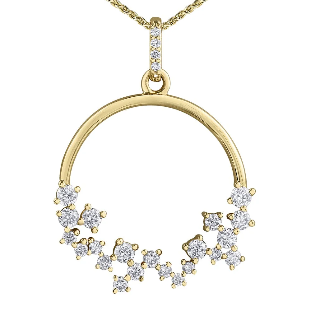 Modern Diamond Hoop Pendant