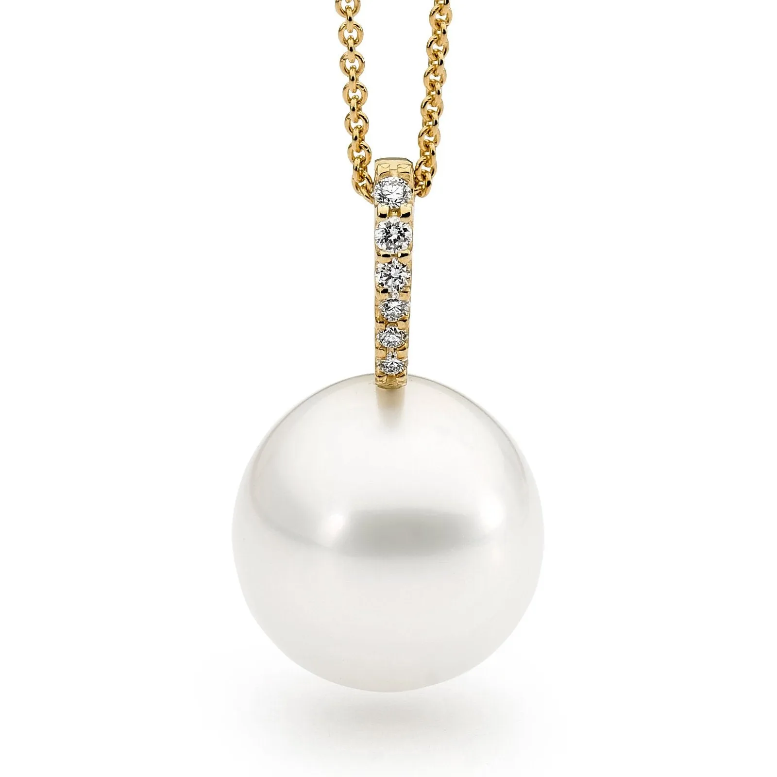 Modern Pearl and diamond Pendant