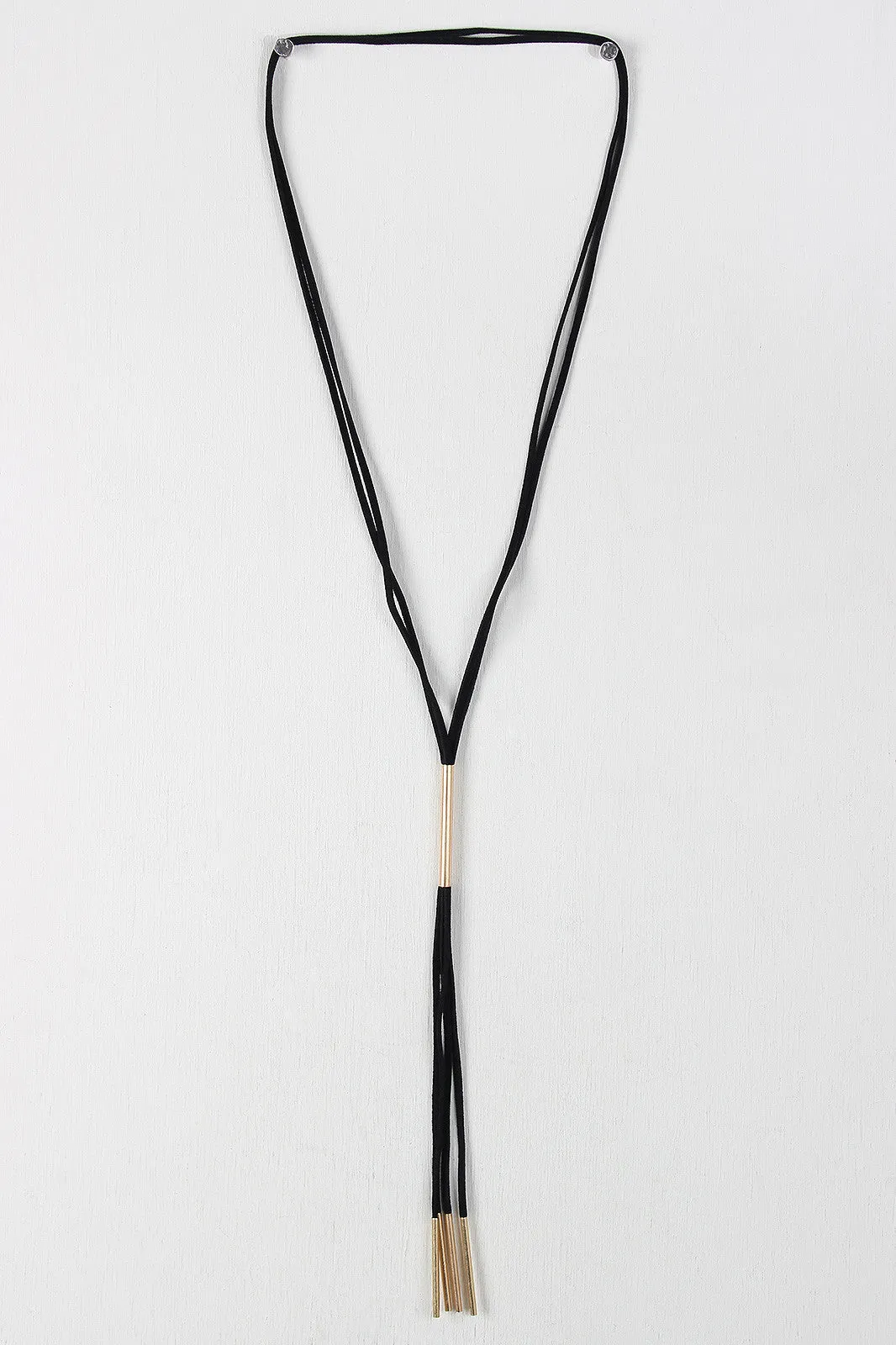 Modern Vegan Leather Bolo Necklace