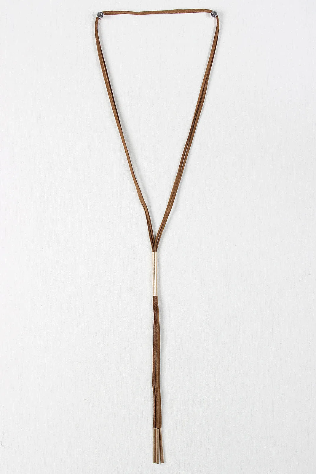 Modern Vegan Leather Bolo Necklace