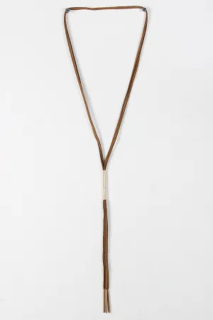 Modern Vegan Leather Bolo Necklace