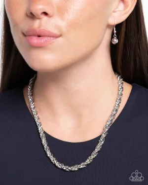 Necklaces Edgy Etching - Silver N413