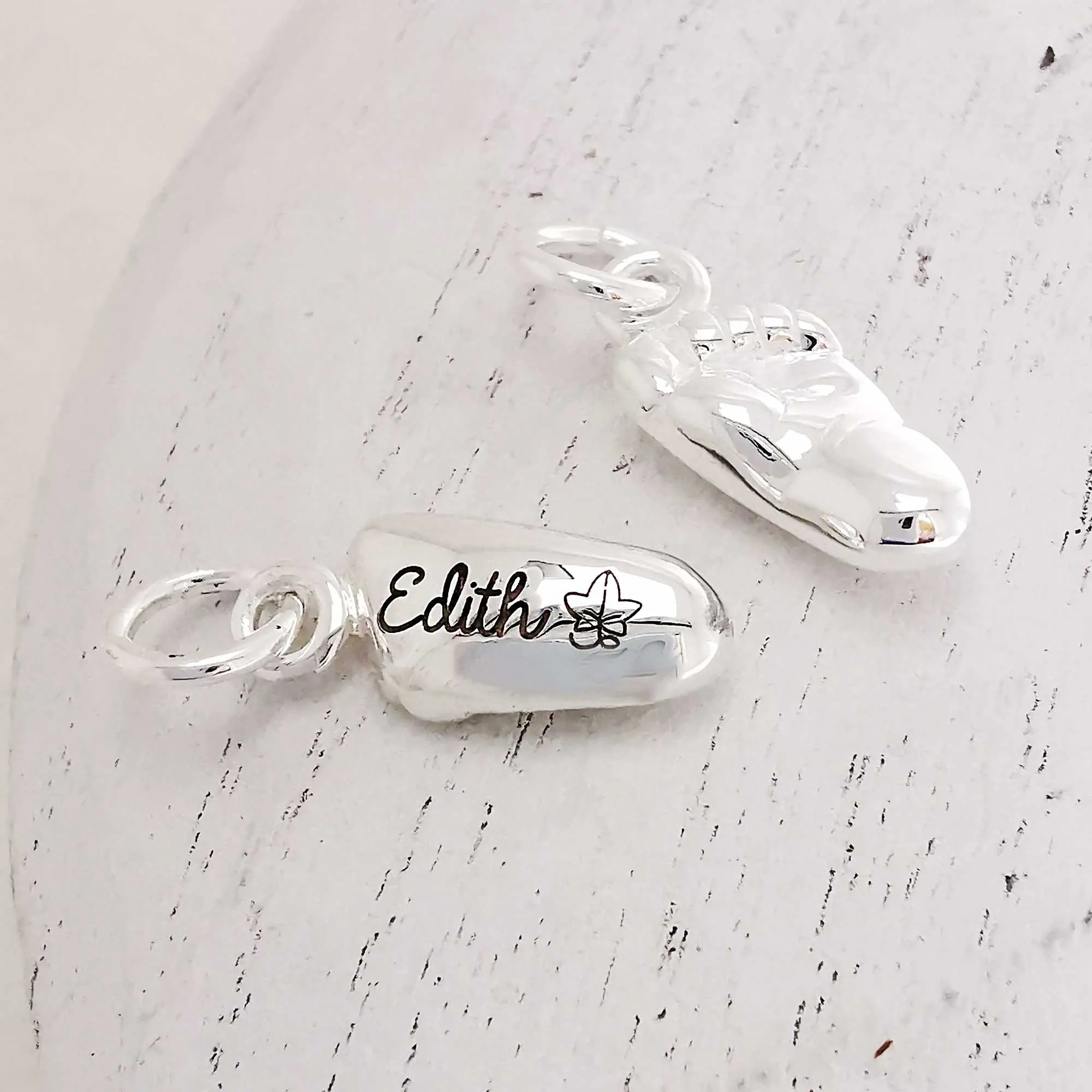 New Baby Personalised Silver Charm