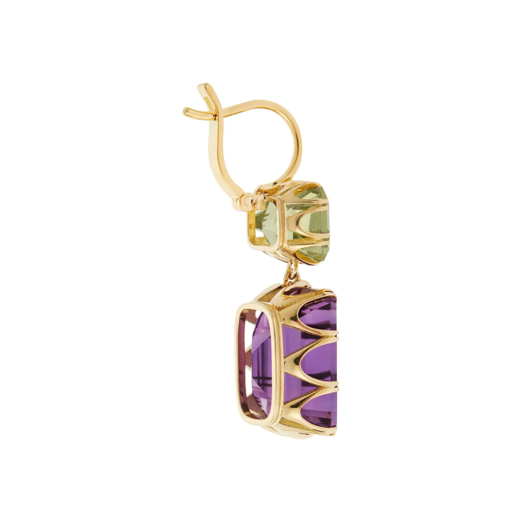 Oblong Crown Green & Pink Amethyst