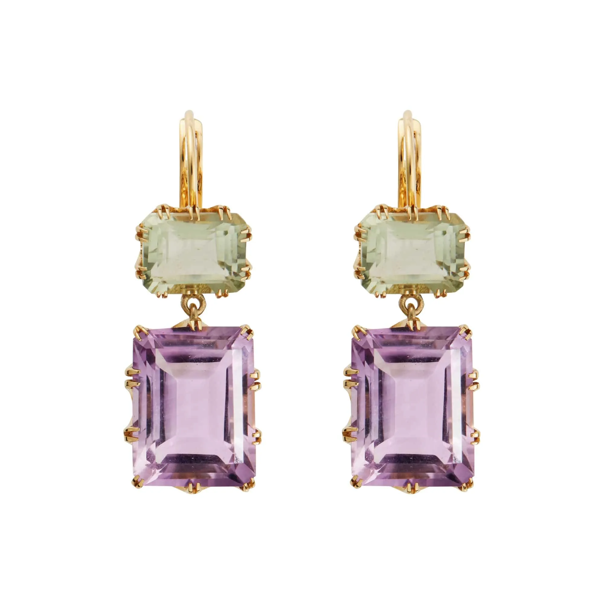 Oblong Crown Green & Pink Amethyst