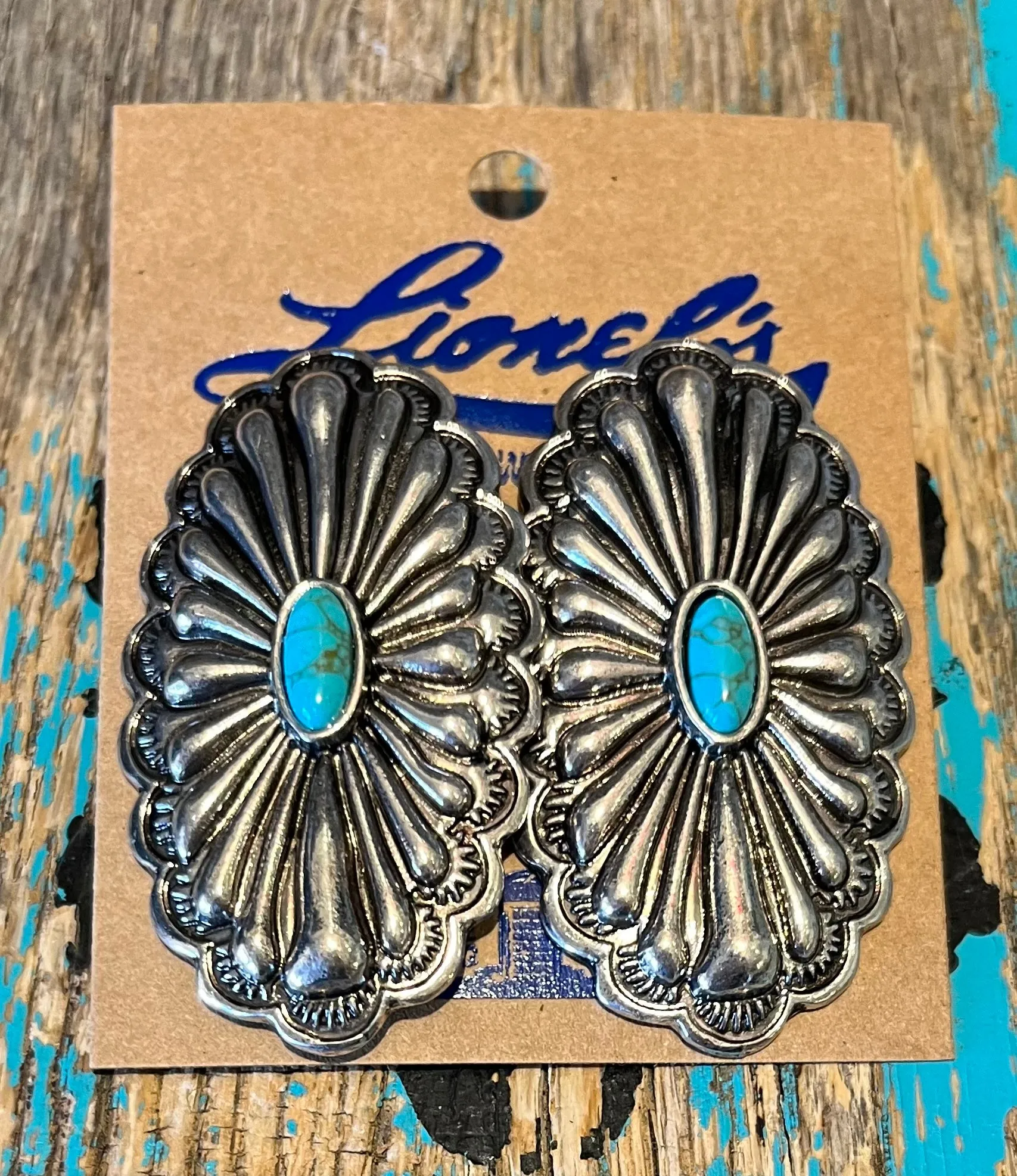 Oval Silver Concho CLIP Earrings