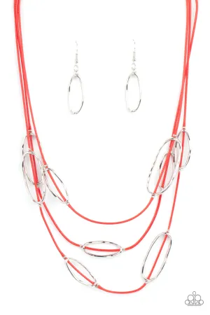 Paparazzi Check Your CORD-inates - Red Necklace