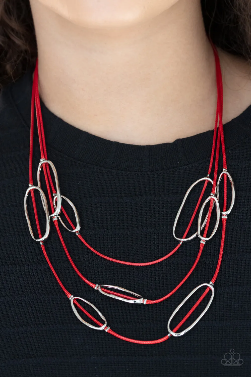 Paparazzi Check Your CORD-inates - Red Necklace