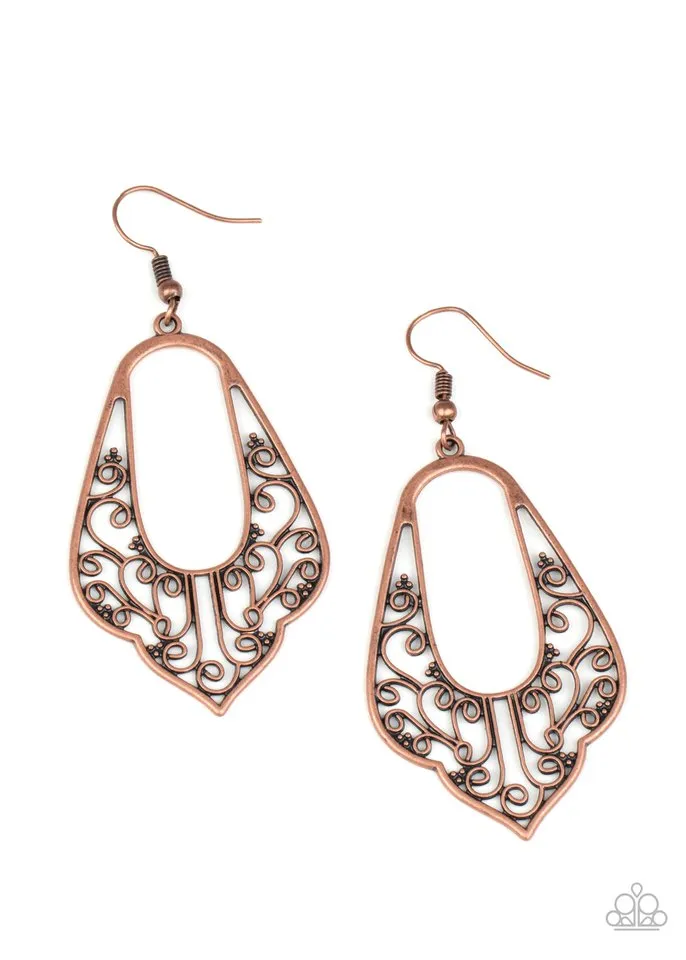 Paparazzi Earring ~ Grapevine Glamour - Copper