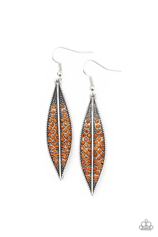 Paparazzi Earring ~ Hearty Harvest - Brown