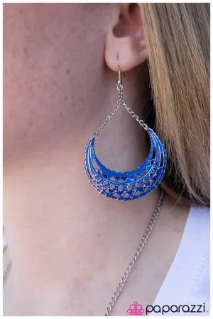 Paparazzi Earring ~ Over The Moon - Blue