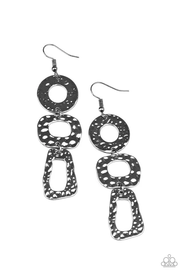 Paparazzi Earring ~ Prehistoric Prowl - Black