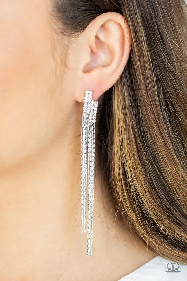 Paparazzi Earring ~ Radio Waves - White