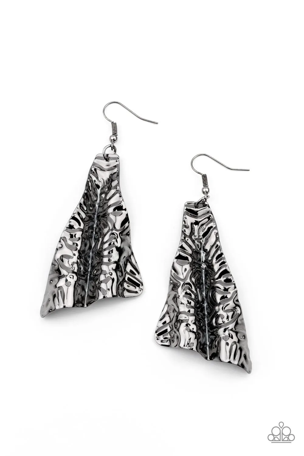 Paparazzi How FLARE You! - Black/Gunmetal Earrings