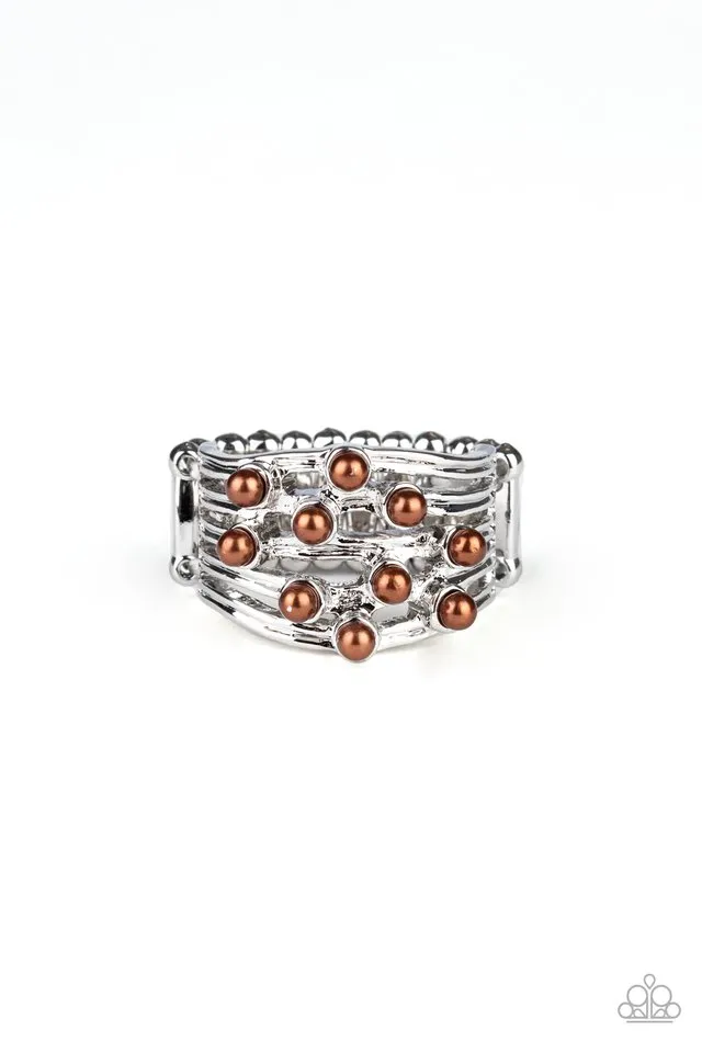 Paparazzi Ring ~ Bubbles and Baubles - Brown