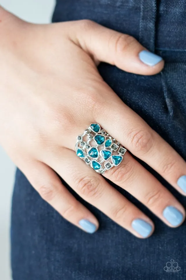 Paparazzi Ring ~ Glitter Flirt - Blue