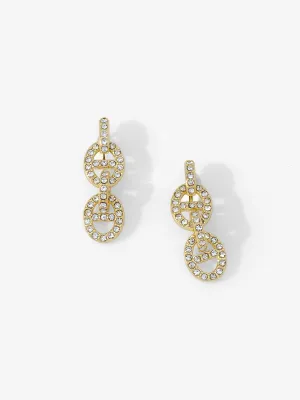 Pave Link Drop Earrings