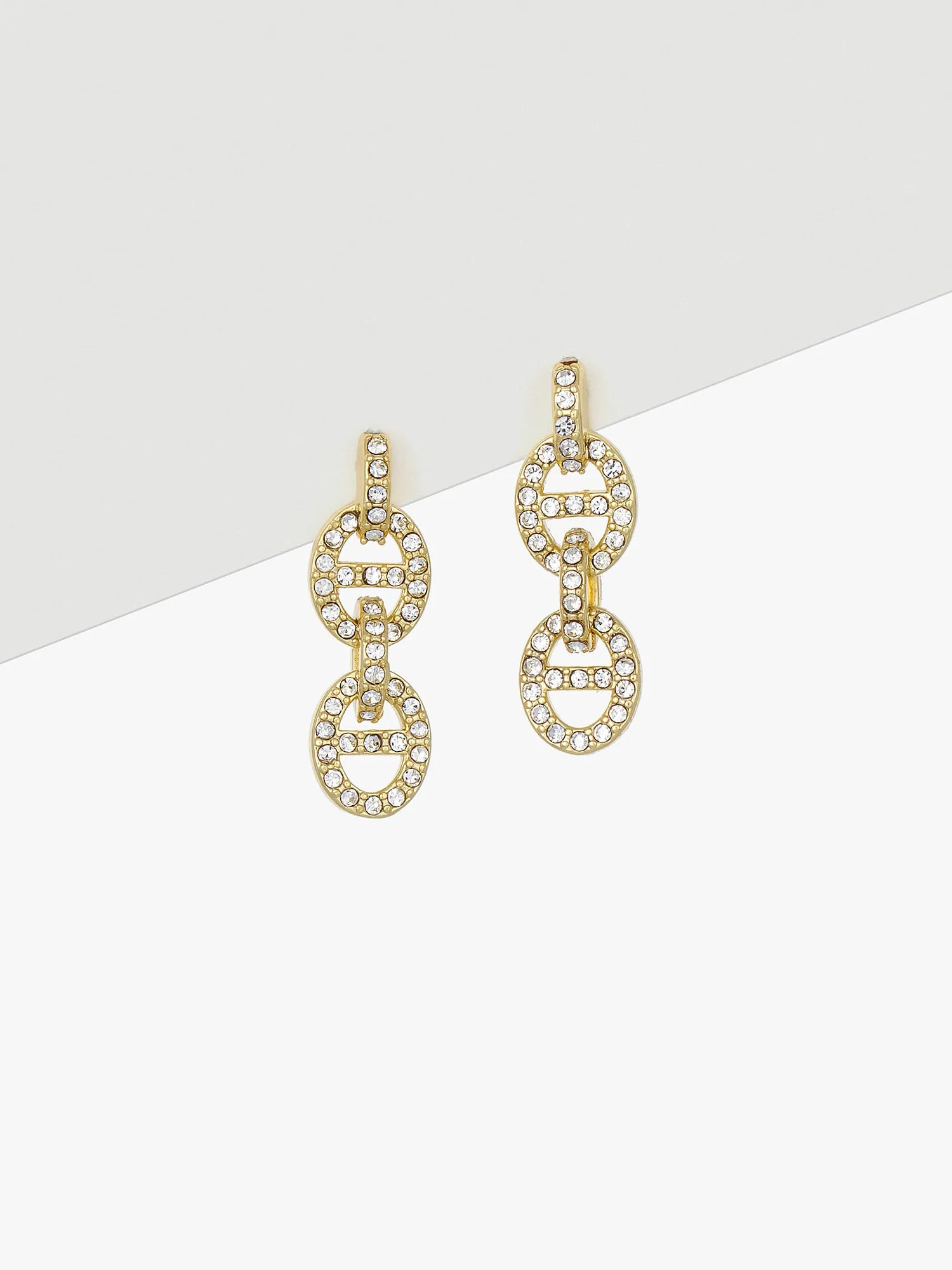 Pave Link Drop Earrings