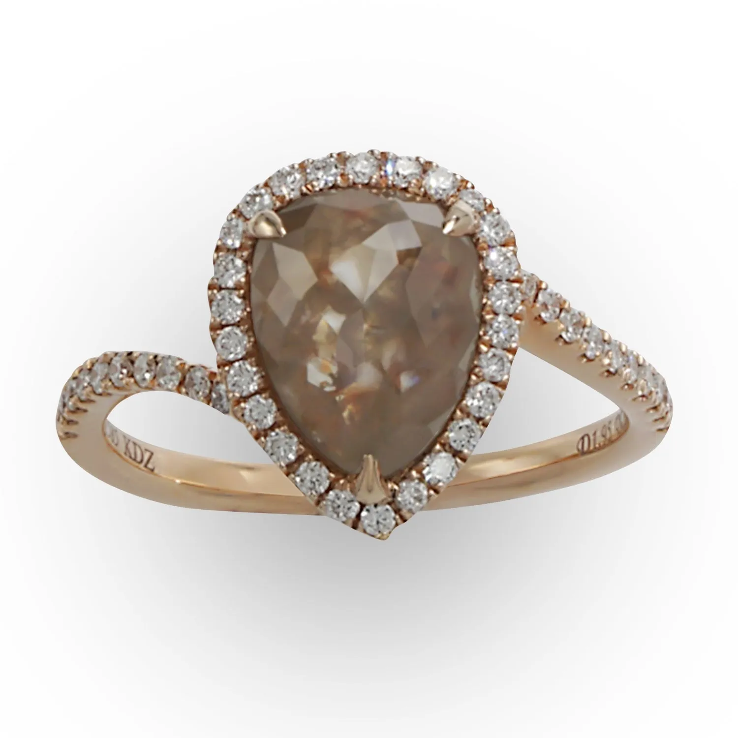 Pear-Shape Taupe Diamond Ring