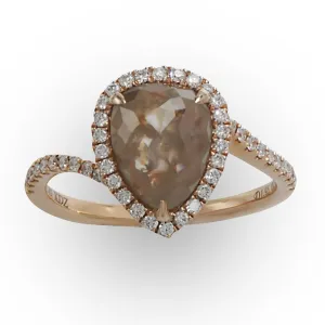 Pear-Shape Taupe Diamond Ring