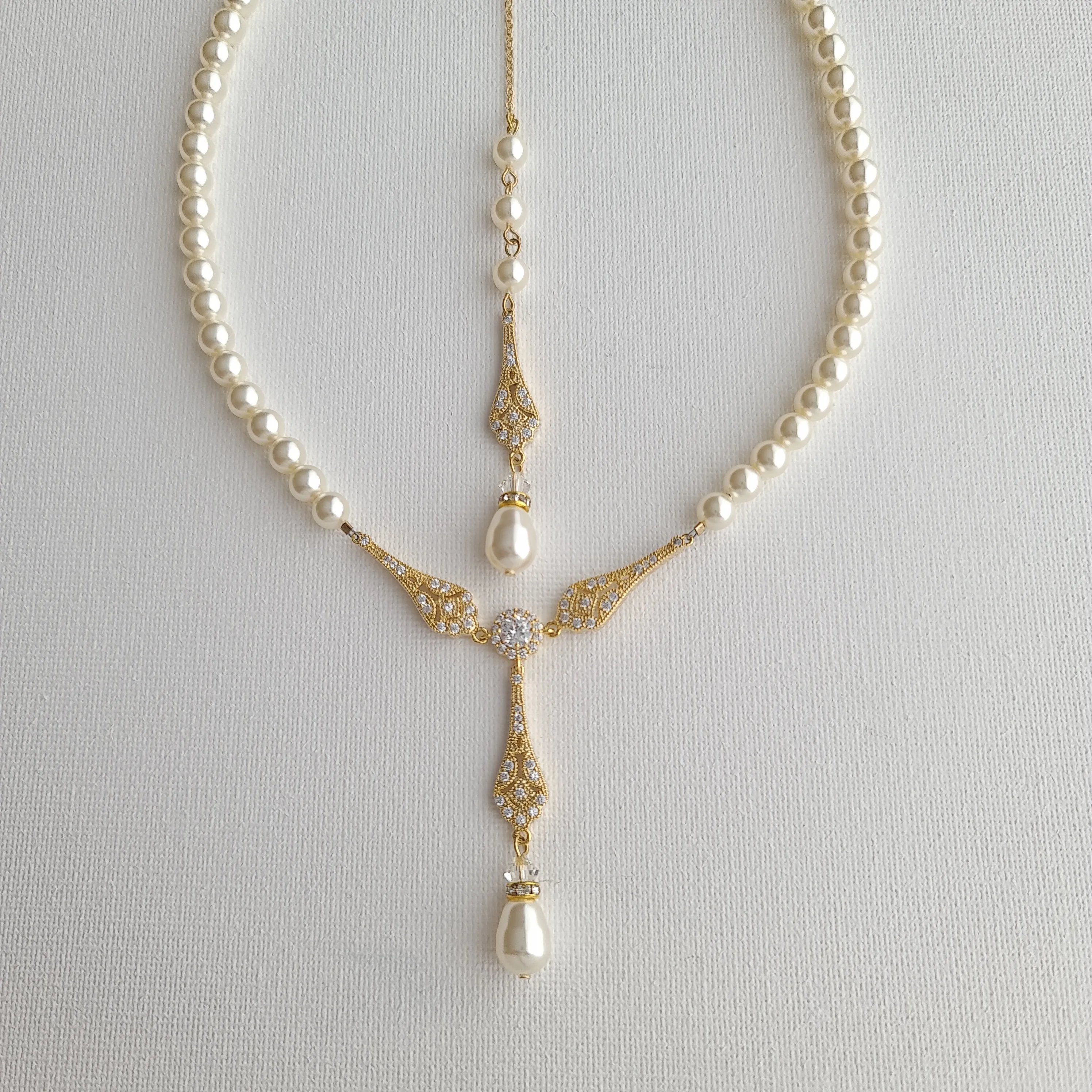 Pearl Backdrop Necklace-Lisa