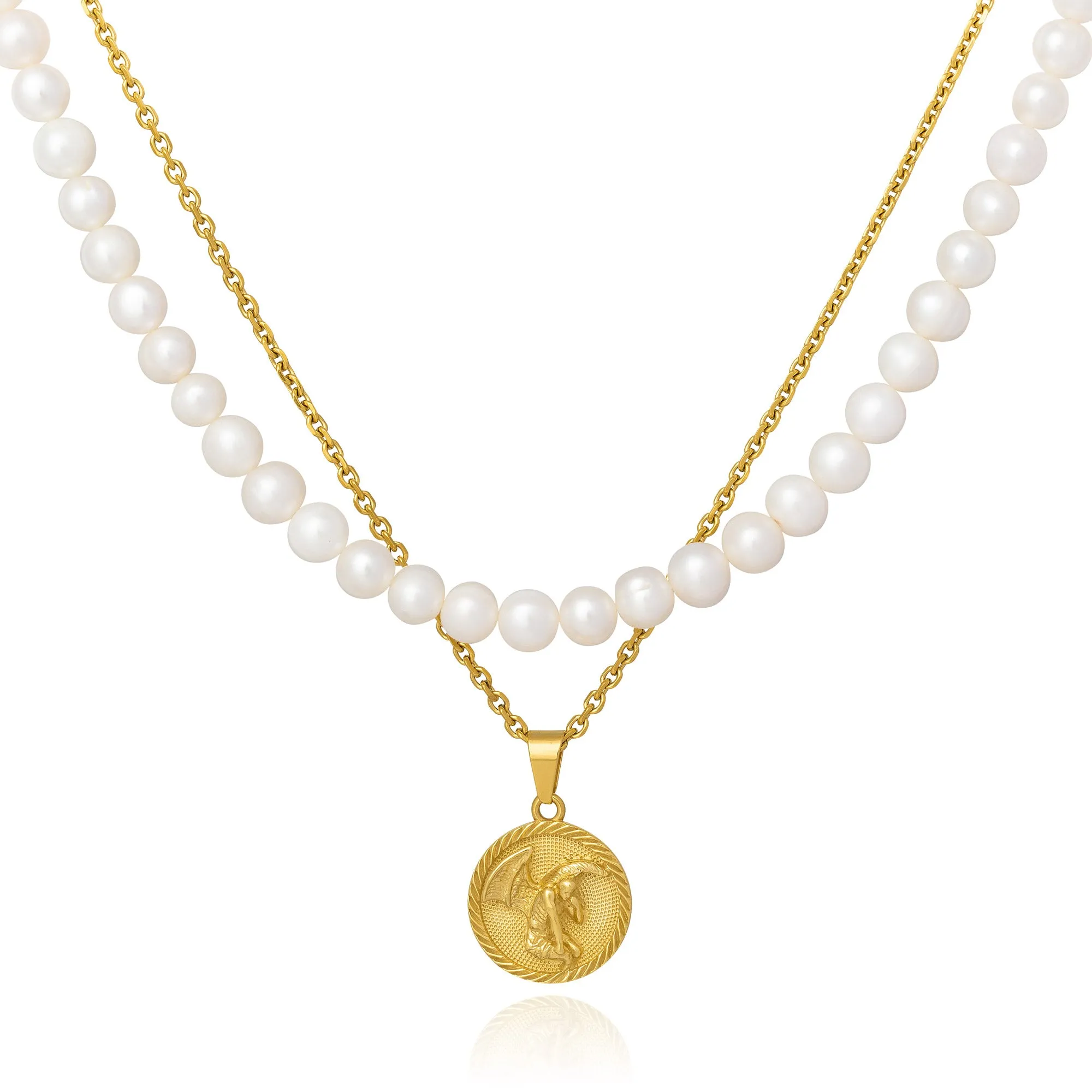 Pearl Set (Custom Pendant Choice) (Gold)