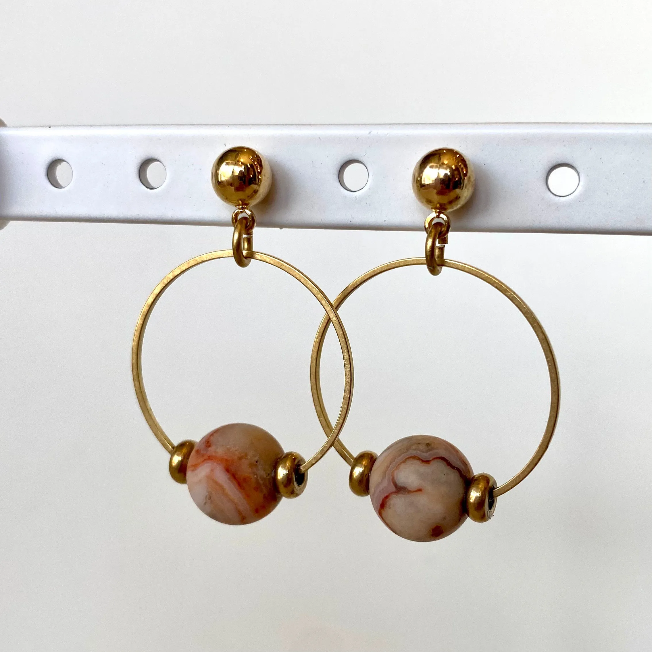 Permanent Baggage Gemstone Hoop Earrings